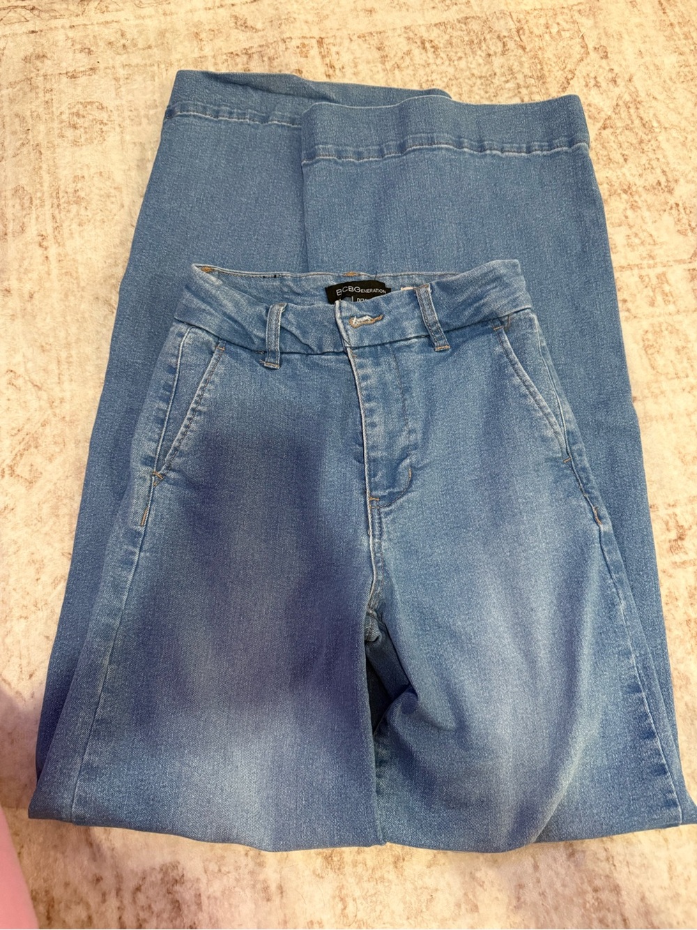 BCBGeneration Women's Medium Blue High-Rise Straight Jeans